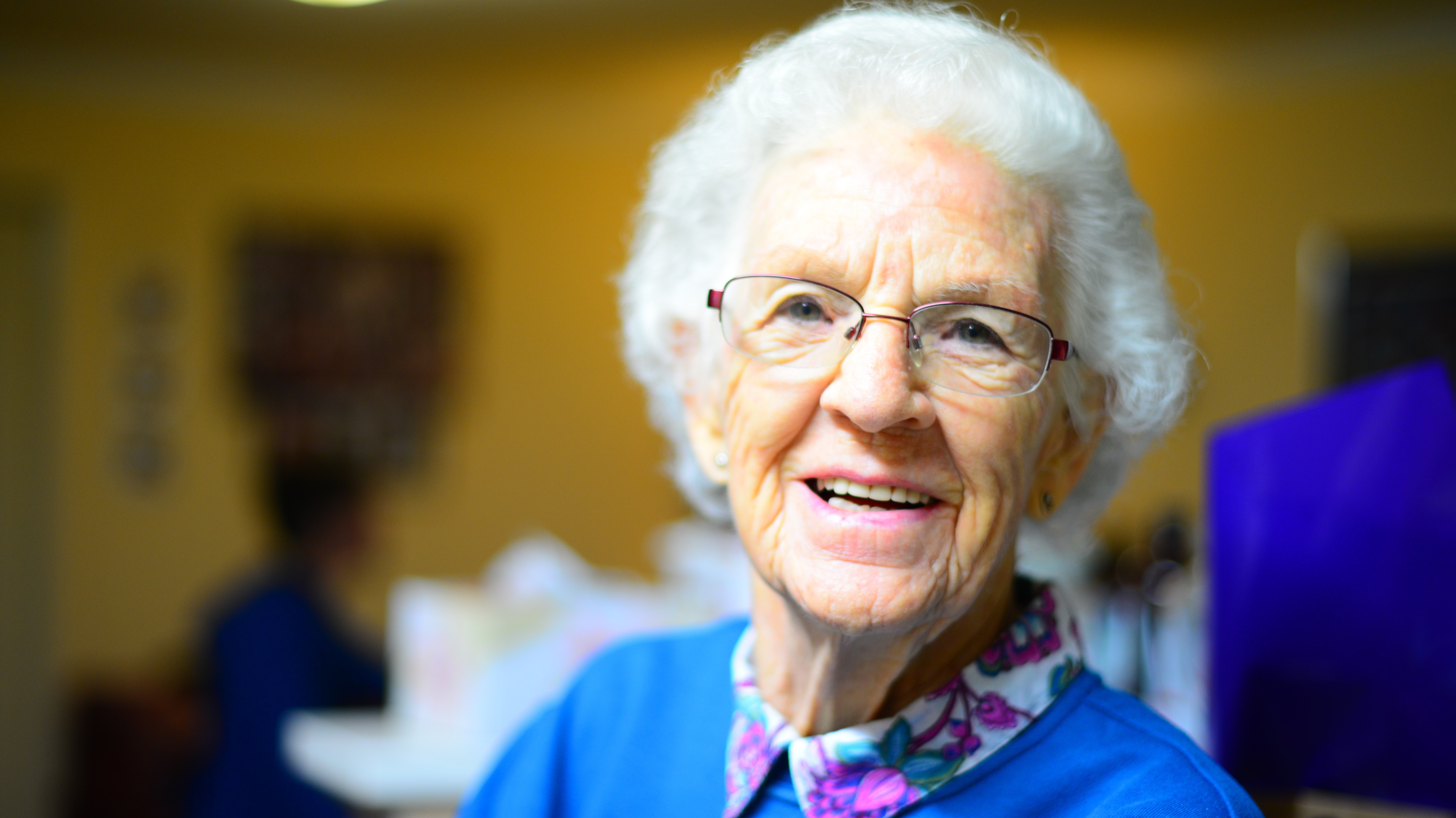 smiling elderly woman